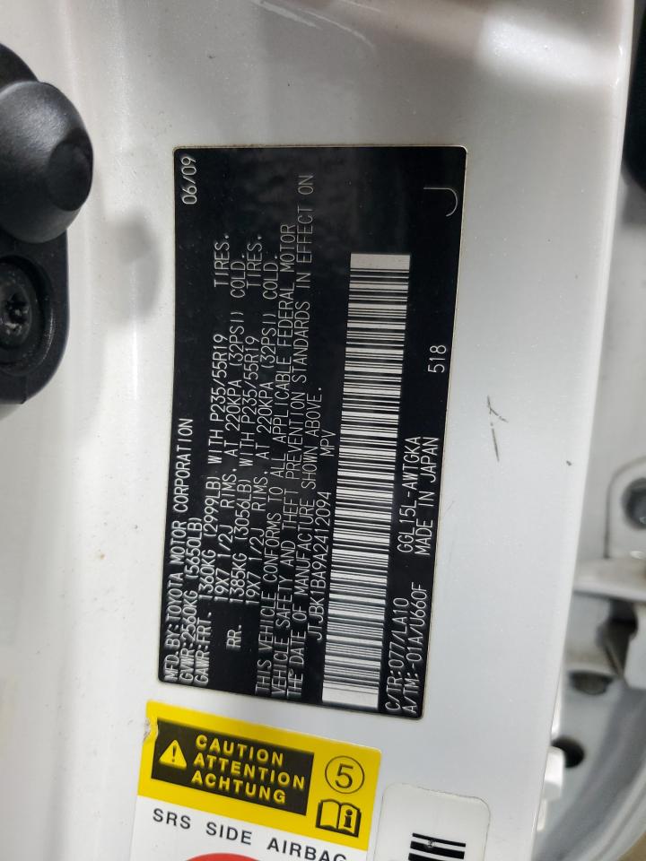 2010 Lexus Rx 350 VIN: JTJBK1BA9A2412094 Lot: 92417575