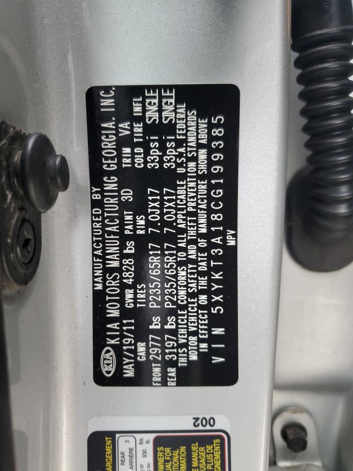 2012 Kia Sorento Base VIN: 5XYKT3A18CG199385 Lot: 93065025