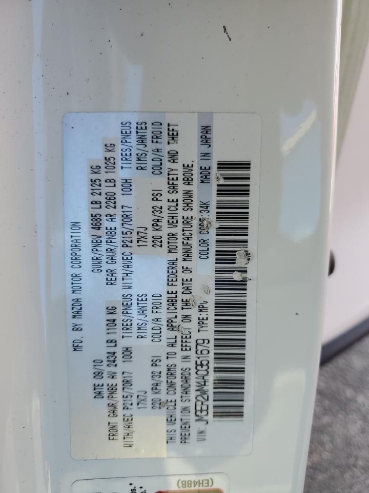 2010 Mazda Cx-7 VIN: JM3ER2WM4A0351679 Lot: 91416175