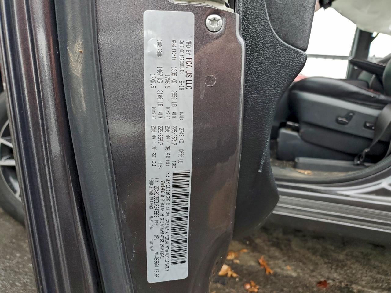 2018 Dodge Grand Caravan Gt VIN: 2C4RDGEG3JR343953 Lot: 94498445