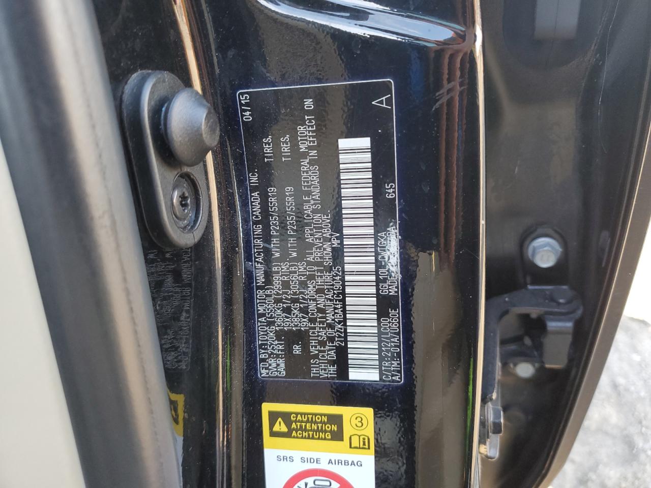 2015 Lexus Rx 350 VIN: 2T2ZK1BA4FC190425 Lot: 91345715