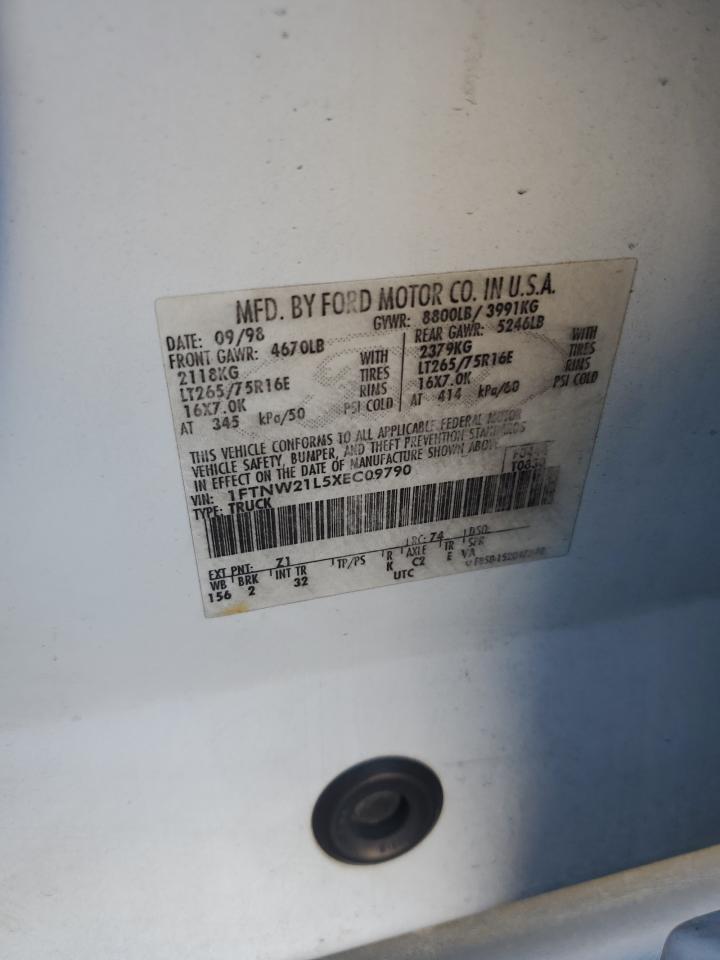 1999 Ford F250 Super Duty VIN: 1FTNW21L5XEC09790 Lot: 91140315
