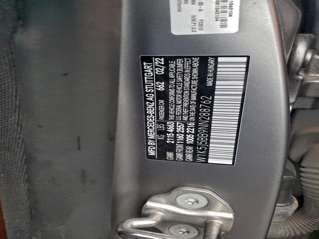 2022 Mercedes-Benz Cla Amg 35 4Matic VIN: W1K5J5BB9NN288762 Lot: 94289355