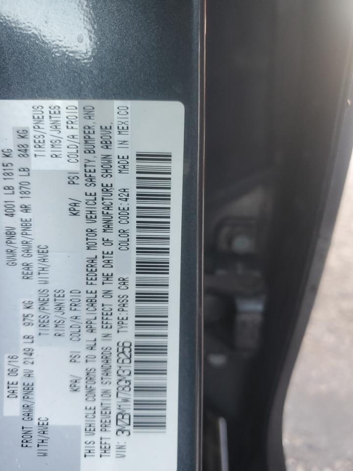 2016 Mazda 3 Touring VIN: 3MZBM1W78GM316256 Lot: 91865285
