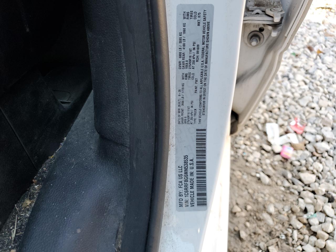 2021 Ram 1500 Big Horn/Lone Star VIN: 1C6RRFBG6MN538535 Lot: 94580285