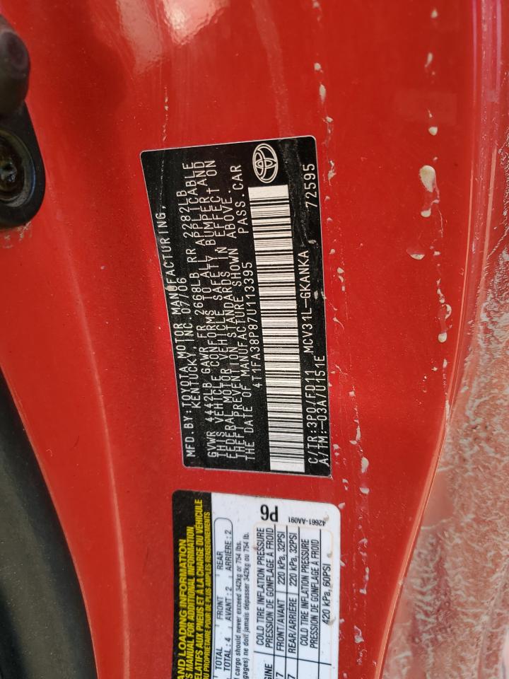 2007 Toyota Camry Solara Se VIN: 4T1FA38P87U113395 Lot: 91208895