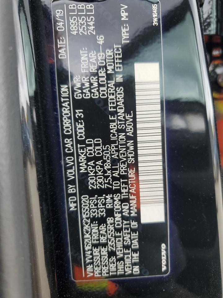 2019 Volvo Xc40 T5 Momentum VIN: YV4162UK2K2155020 Lot: 91381845