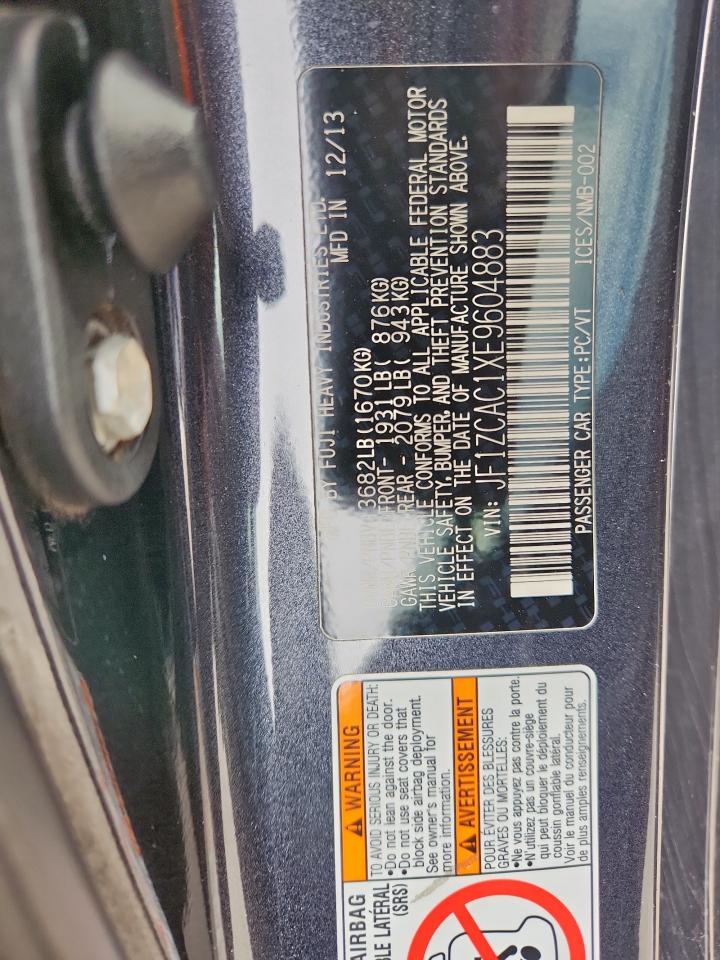 2014 Subaru Brz 2.0 Limited VIN: JF1ZCAC1XE9604883 Lot: 93221145