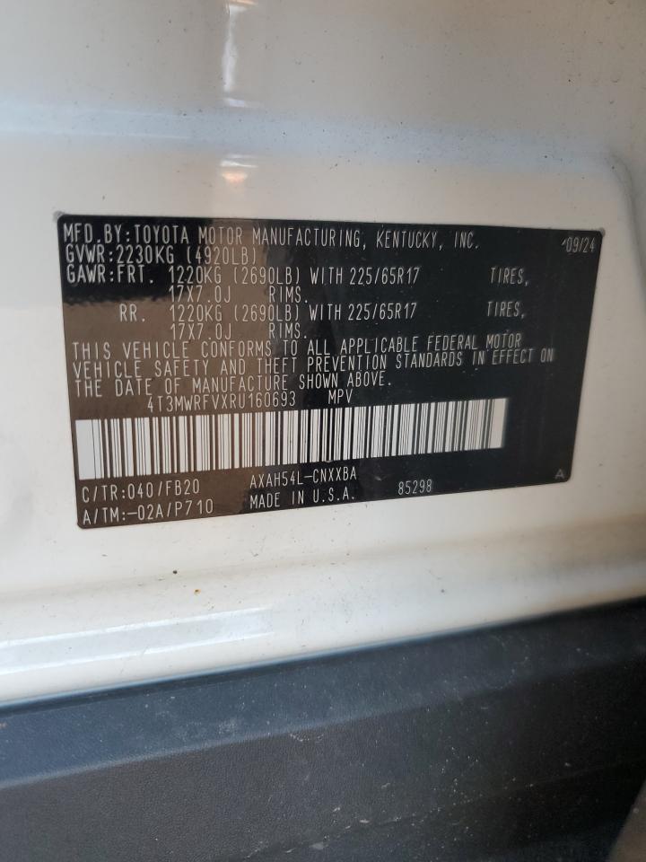 2024 Toyota Rav4 Le VIN: 4T3MWRFVXRU160693 Lot: 90110735