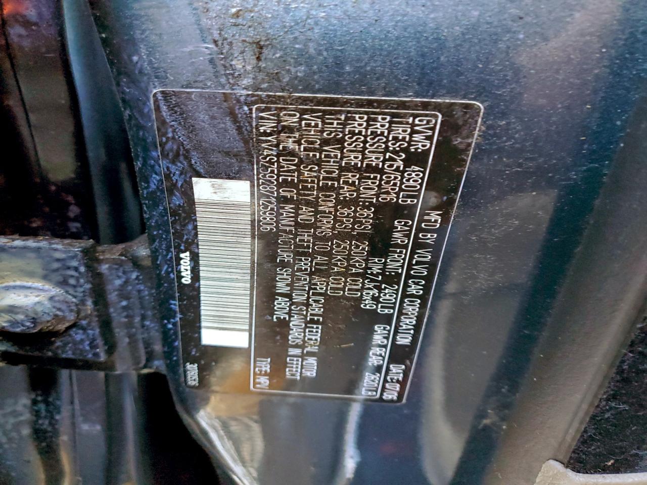 2007 Volvo Xc70 VIN: YV4SZ592871259806 Lot: 94306315