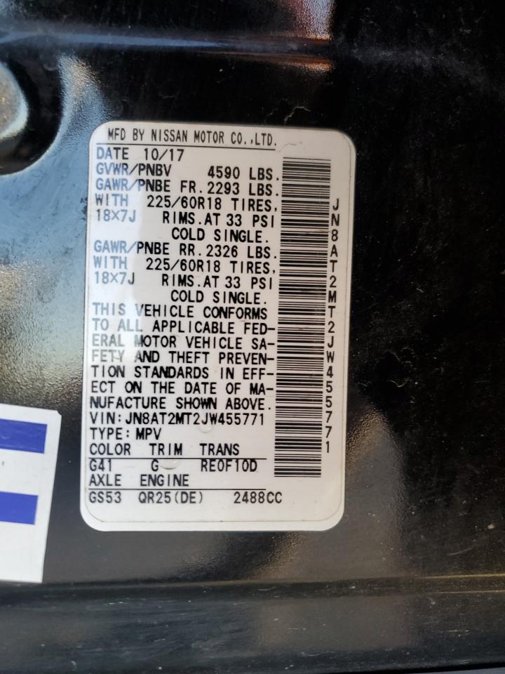 2018 Nissan Rogue S VIN: JN8AT2MT2JW455771 Lot: 90627315