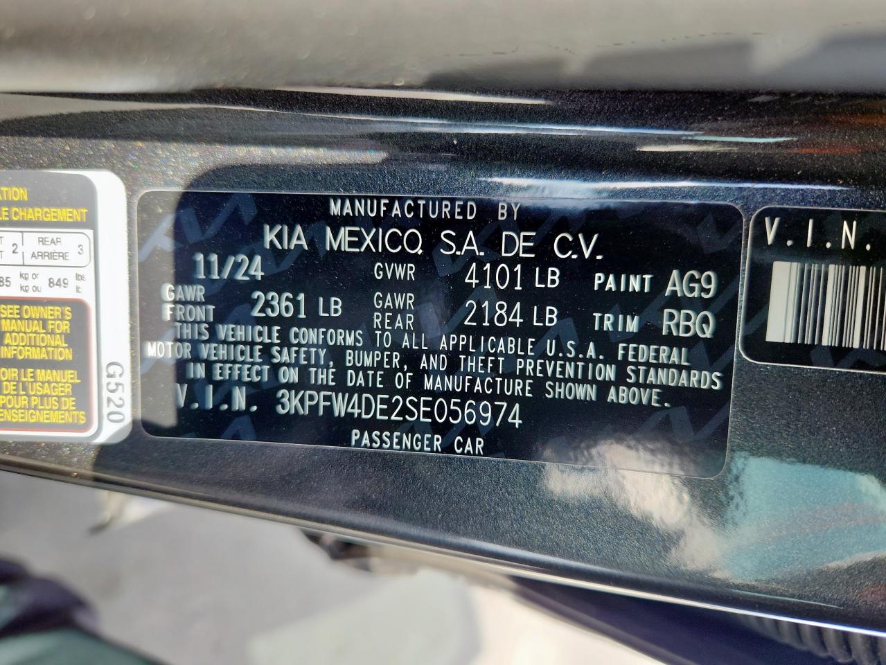 2025 Kia K4 Gt Line VIN: 3KPFW4DE2SE056974 Lot: 92947695