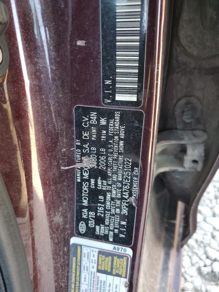 2018 Kia Forte Lx VIN: 3KPFL4A76JE251022 Lot: 92969125