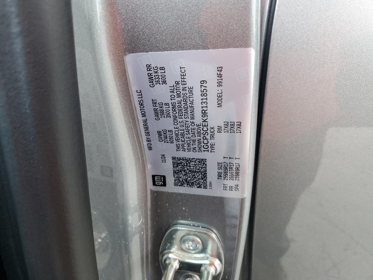 2024 Chevrolet Colorado Lt VIN: 1GCPSCEK9R1318579 Lot: 92902225