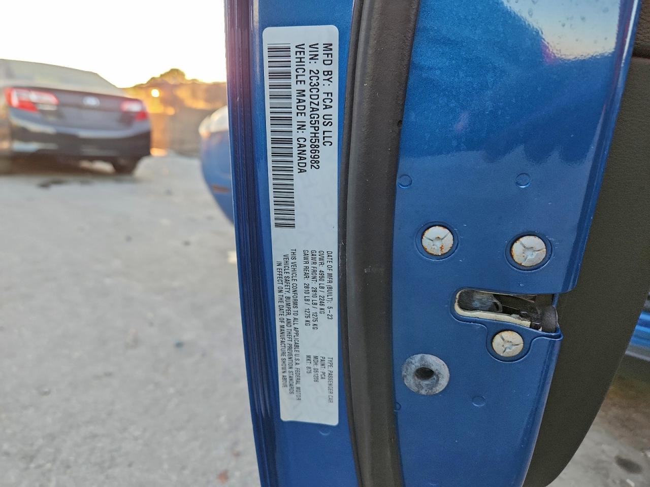 2023 Dodge Challenger Sxt VIN: 2C3CDZAG5PH586982 Lot: 93699765