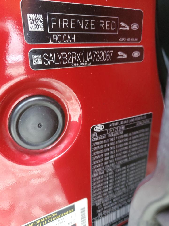 2018 Land Rover Range Rover Velar S VIN: SALYB2RX1JA732067 Lot: 92164415