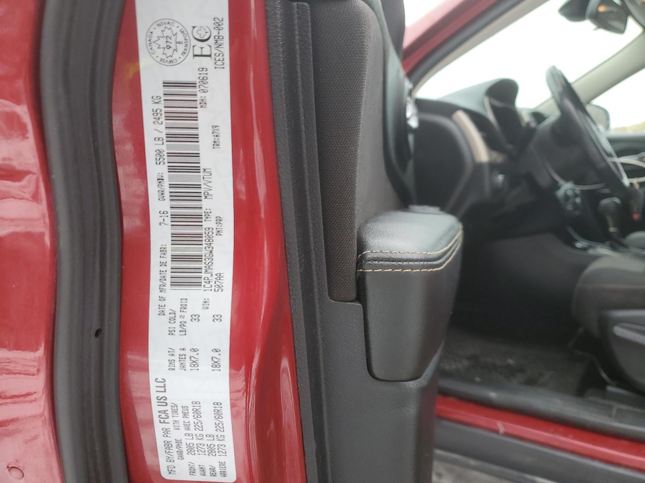 2016 Jeep Cherokee Sport VIN: 1C4PJMAS3GW348059 Lot: 92085625