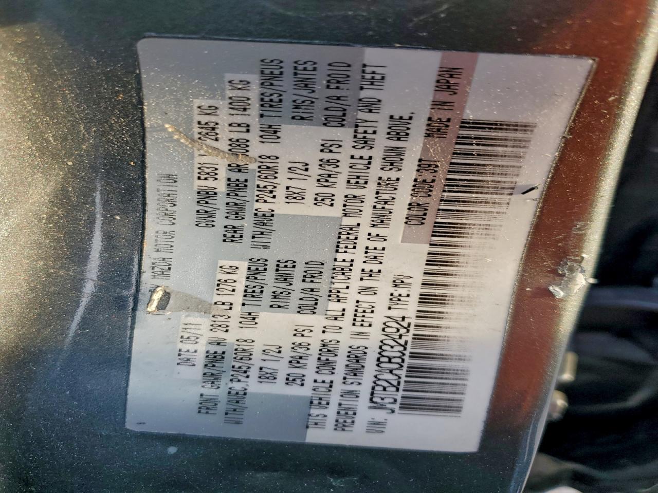 2011 Mazda Cx-9 VIN: JM3TB2CA0B0324924 Lot: 94660665