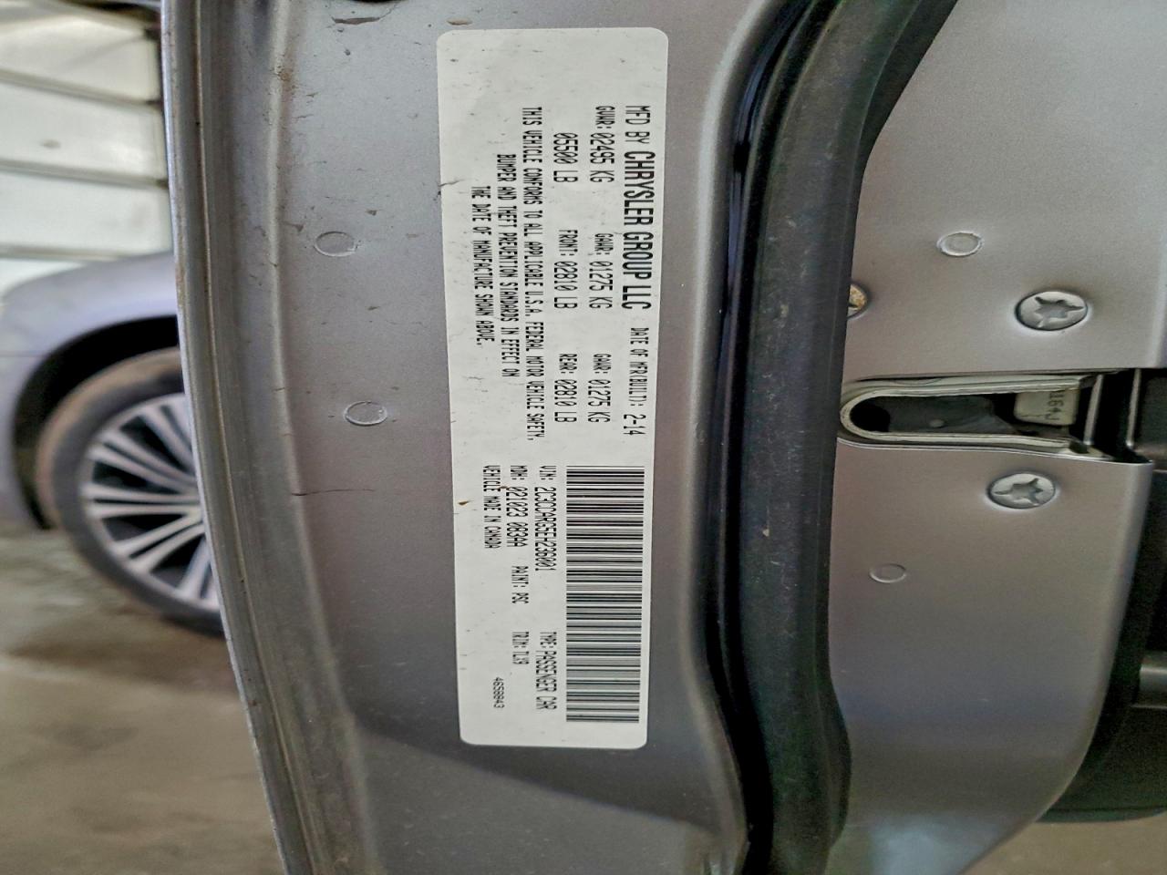 2014 Chrysler 300 VIN: 2C3CCARG5EH236001 Lot: 93257165