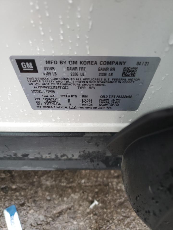 2021 Chevrolet Trailblazer Ls VIN: KL79MMS22MB181353 Lot: 93951885