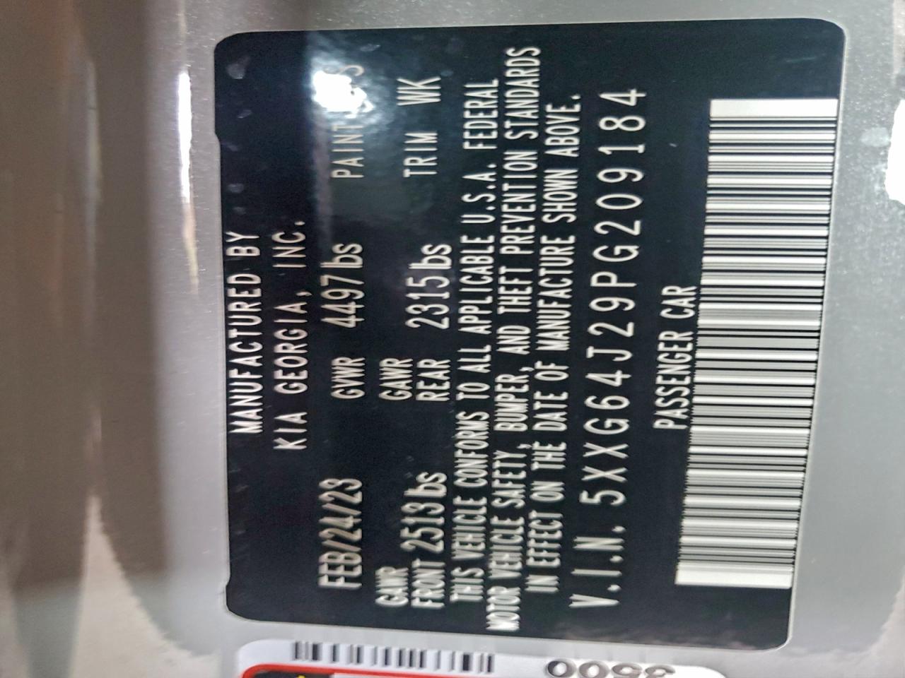 2023 Kia K5 Gt Line VIN: 5XXG64J29PG209184 Lot: 94144545