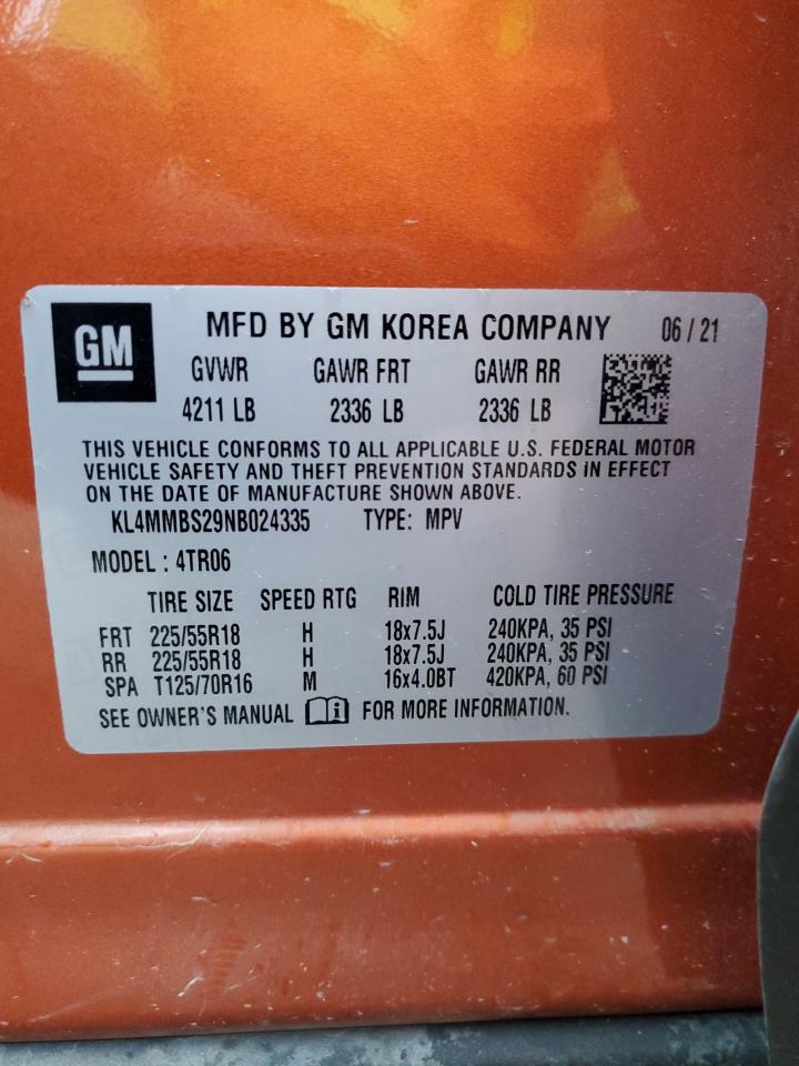 2022 Buick Encore Gx Preferred VIN: KL4MMBS29NB024335 Lot: 93629085