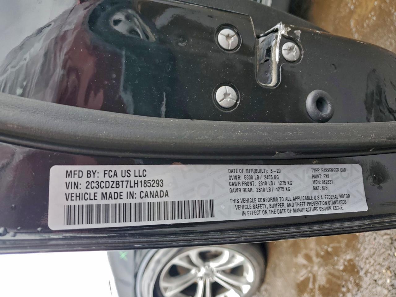 2020 Dodge Challenger R/T VIN: 2C3CDZBT7LH185293 Lot: 93500715