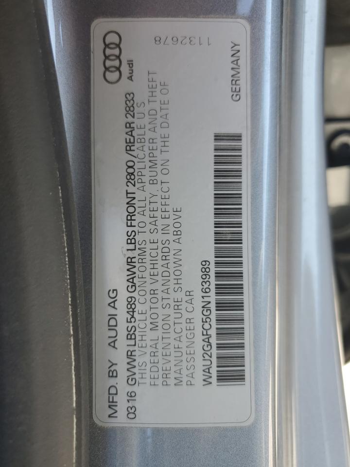 2016 Audi A7 Prestige VIN: WAU2GAFC5GN163989 Lot: 91292275