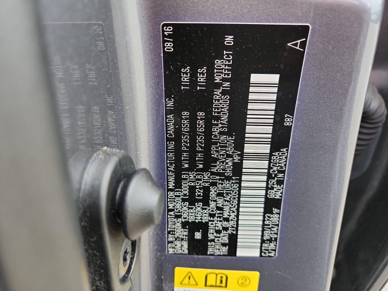 2016 Lexus Rx 350 Base VIN: 2T2BZMCA5GC050611 Lot: 91396245