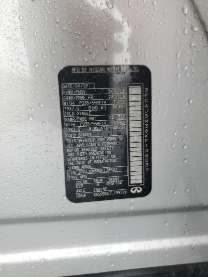 2019 Infiniti Qx50 Essential VIN: 3PCAJ5M38KF138537 Lot: 90753415