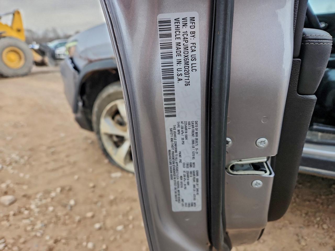 2021 Jeep Cherokee Limited VIN: 1C4PJMDX6MD207176 Lot: 93555565