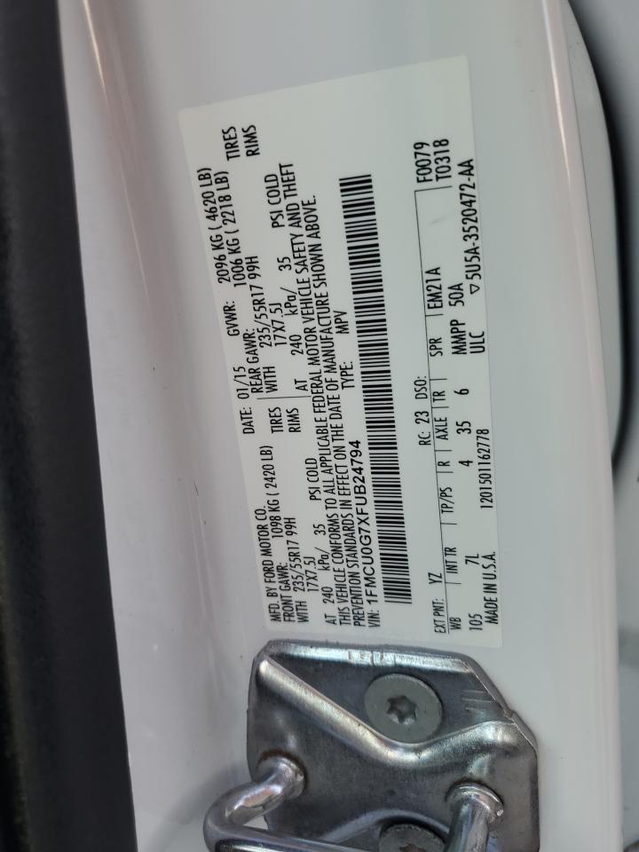 2015 Ford Escape Se VIN: 1FMCU0G7XFUB24794 Lot: 92488985