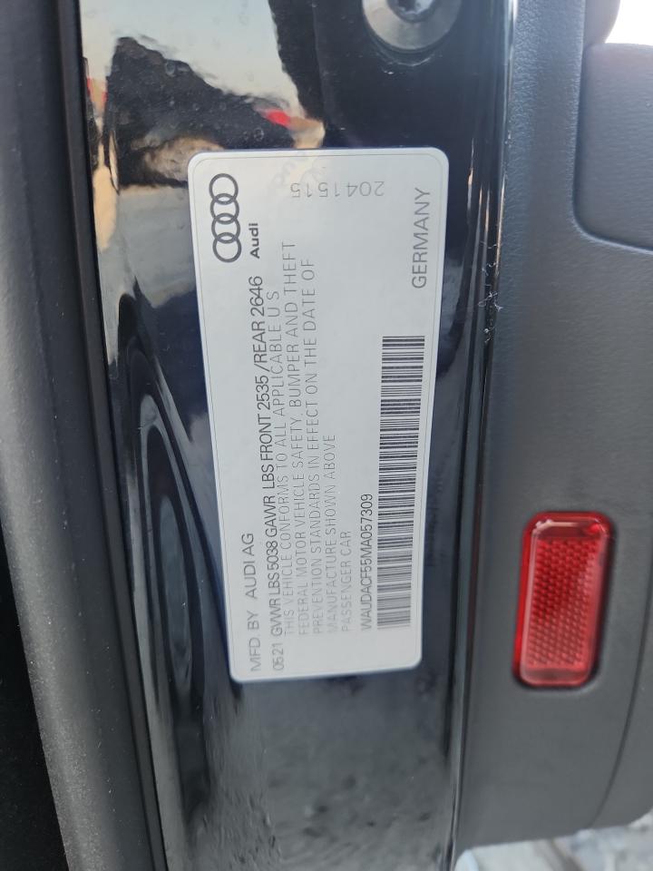 2021 Audi A5 Premium 45 VIN: WAUDACF55MA057309 Lot: 91734275
