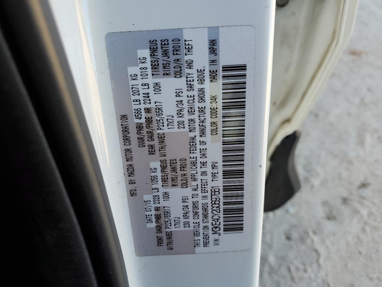 2016 Mazda Cx-5 Touring VIN: JM3KE4CY2G0697661 Lot: 85413745