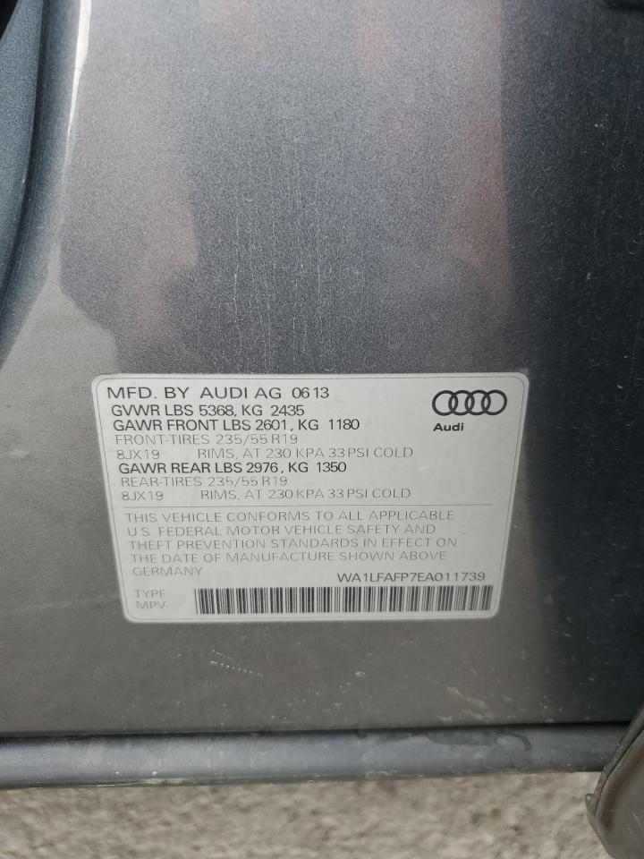 2014 Audi Q5 Premium Plus VIN: WA1LFAFP7EA011739 Lot: 93718505