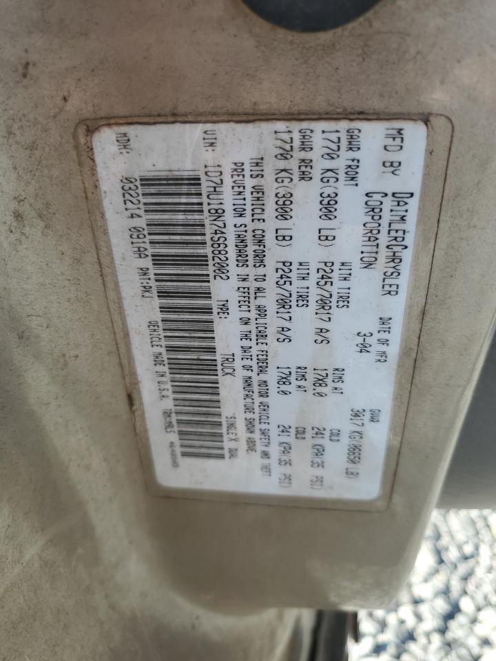 2004 Dodge Ram 1500 St VIN: 1D7HU18N74S682002 Lot: 93211965