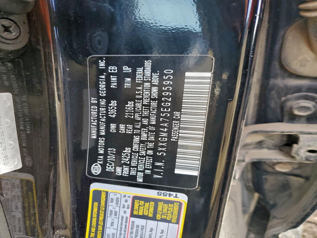 2014 Kia Optima Lx VIN: 5XXGM4A75EG295950 Lot: 93074215