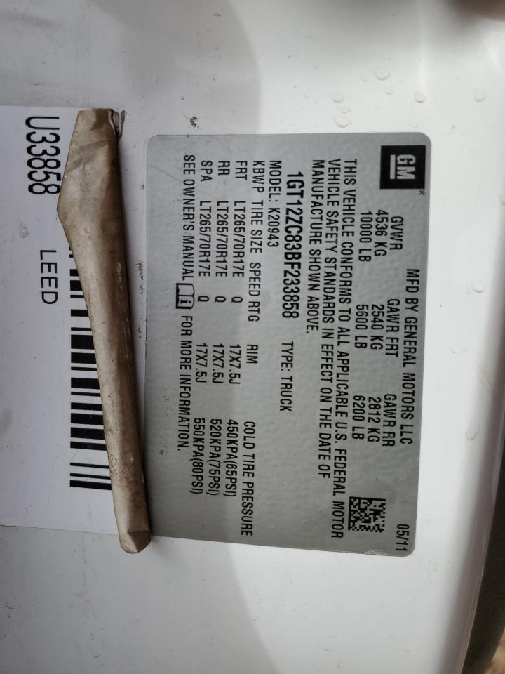 2011 GMC Sierra K2500 Heavy Duty VIN: 1GT12ZC83BF233858 Lot: 91734745