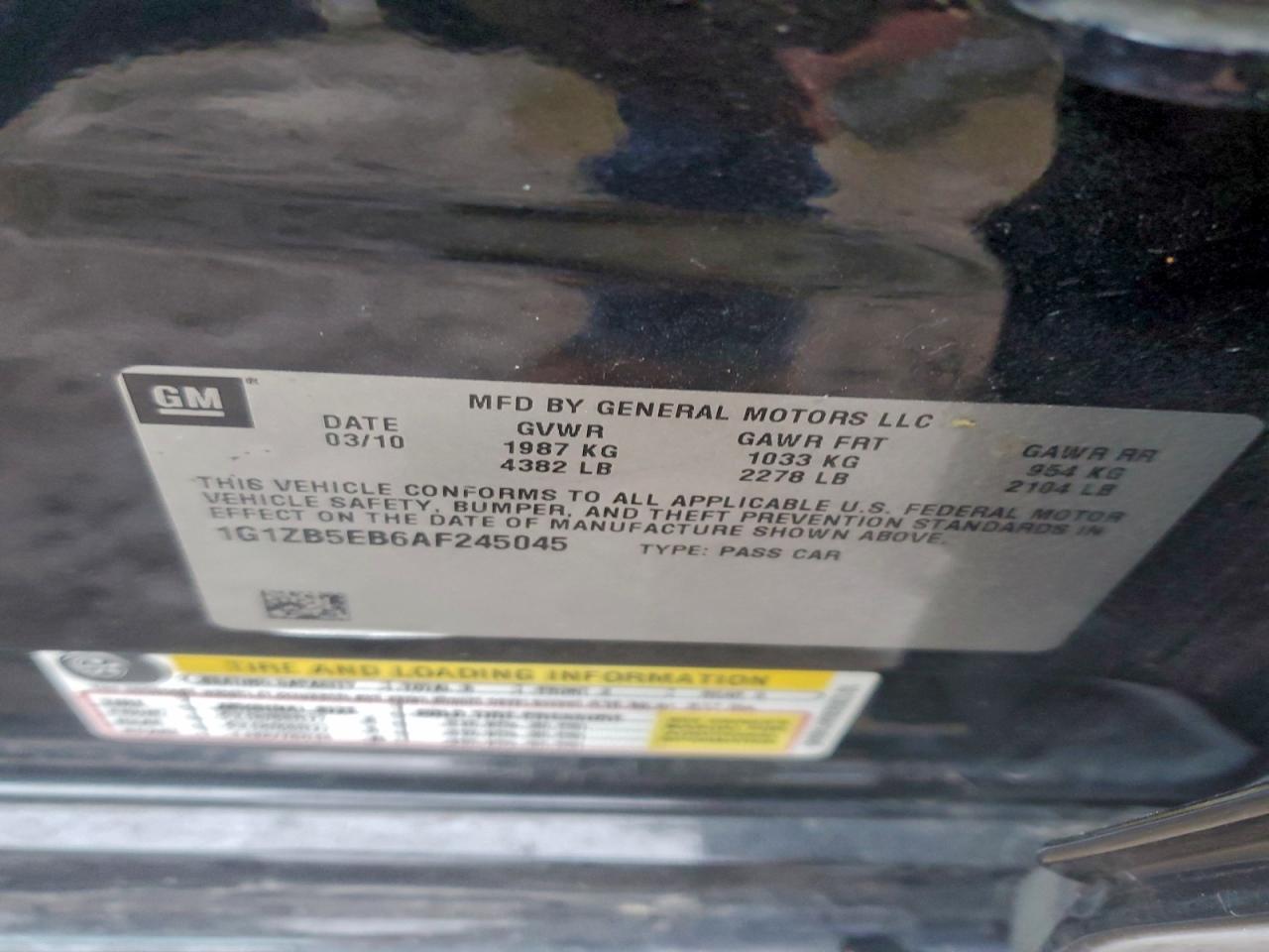 2010 Chevrolet Malibu Ls VIN: 1G1ZB5EB6AF245045 Lot: 93989555