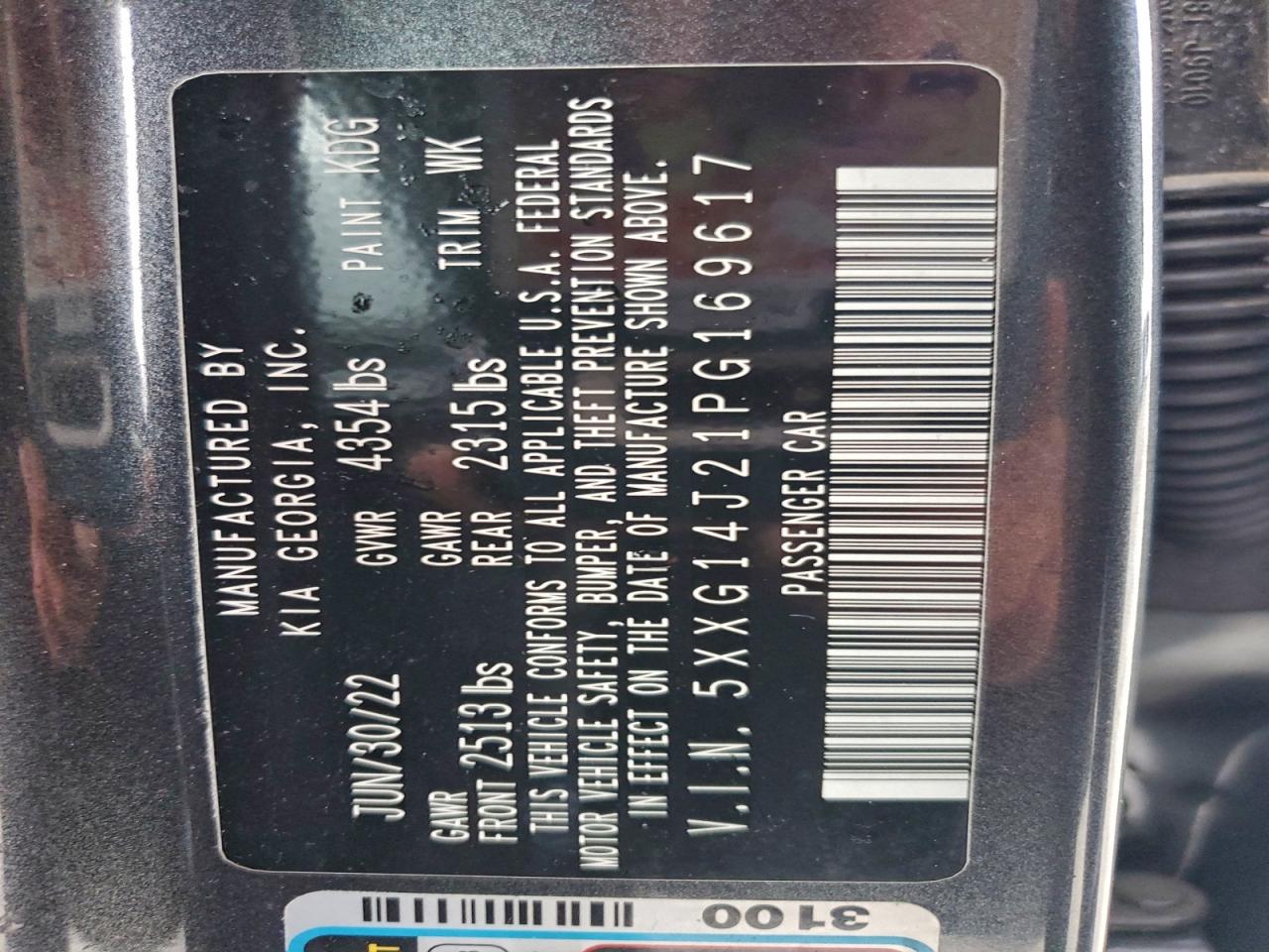 2023 Kia K5 Lxs VIN: 5XXG14J21PG169617 Lot: 93207885