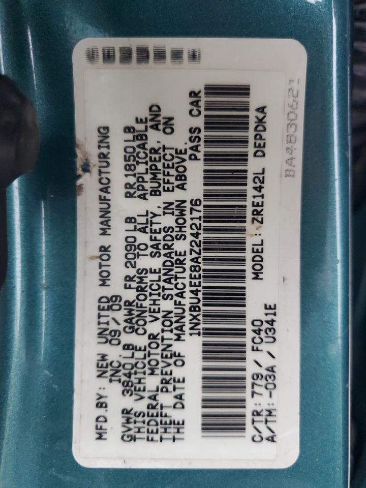 2010 Toyota Corolla Base VIN: 1NXBU4EE8AZ242176 Lot: 85431385