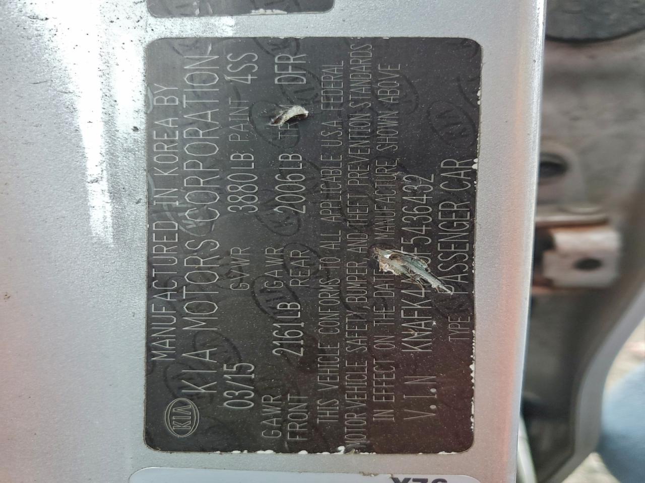 2015 Kia Forte Lx VIN: KNAFK4A65F5436432 Lot: 92902235