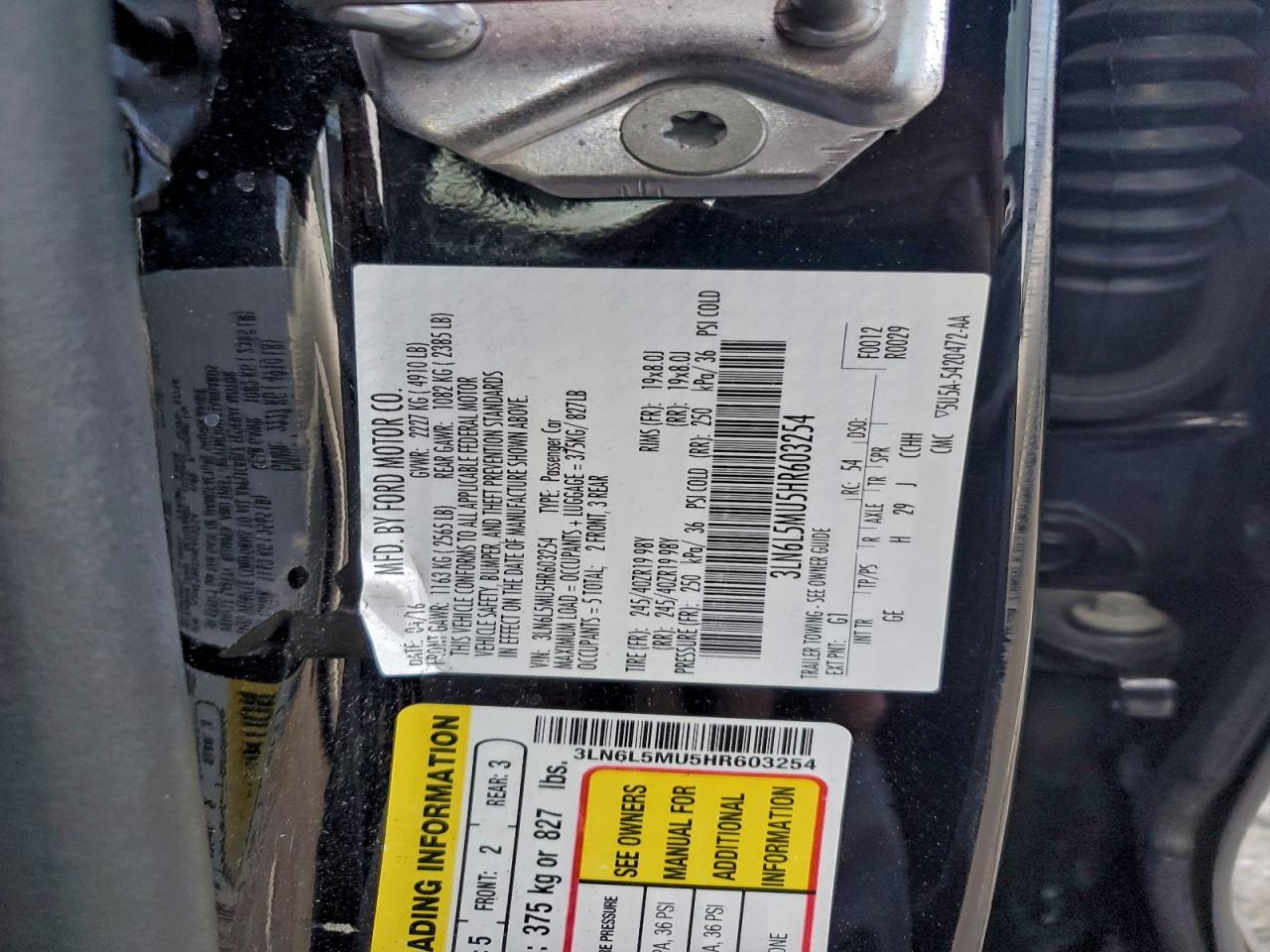 2017 Lincoln Mkz Hybrid Reserve VIN: 3LN6L5MU5HR603254 Lot: 94106385