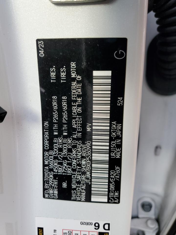 2023 Lexus Gx 460 VIN: JTJAM7BX0P5360990 Lot: 90085055