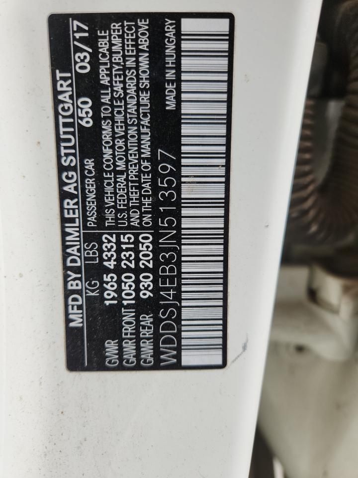 2018 Mercedes-Benz Cla 250 VIN: WDDSJ4EB3JN513597 Lot: 90925815