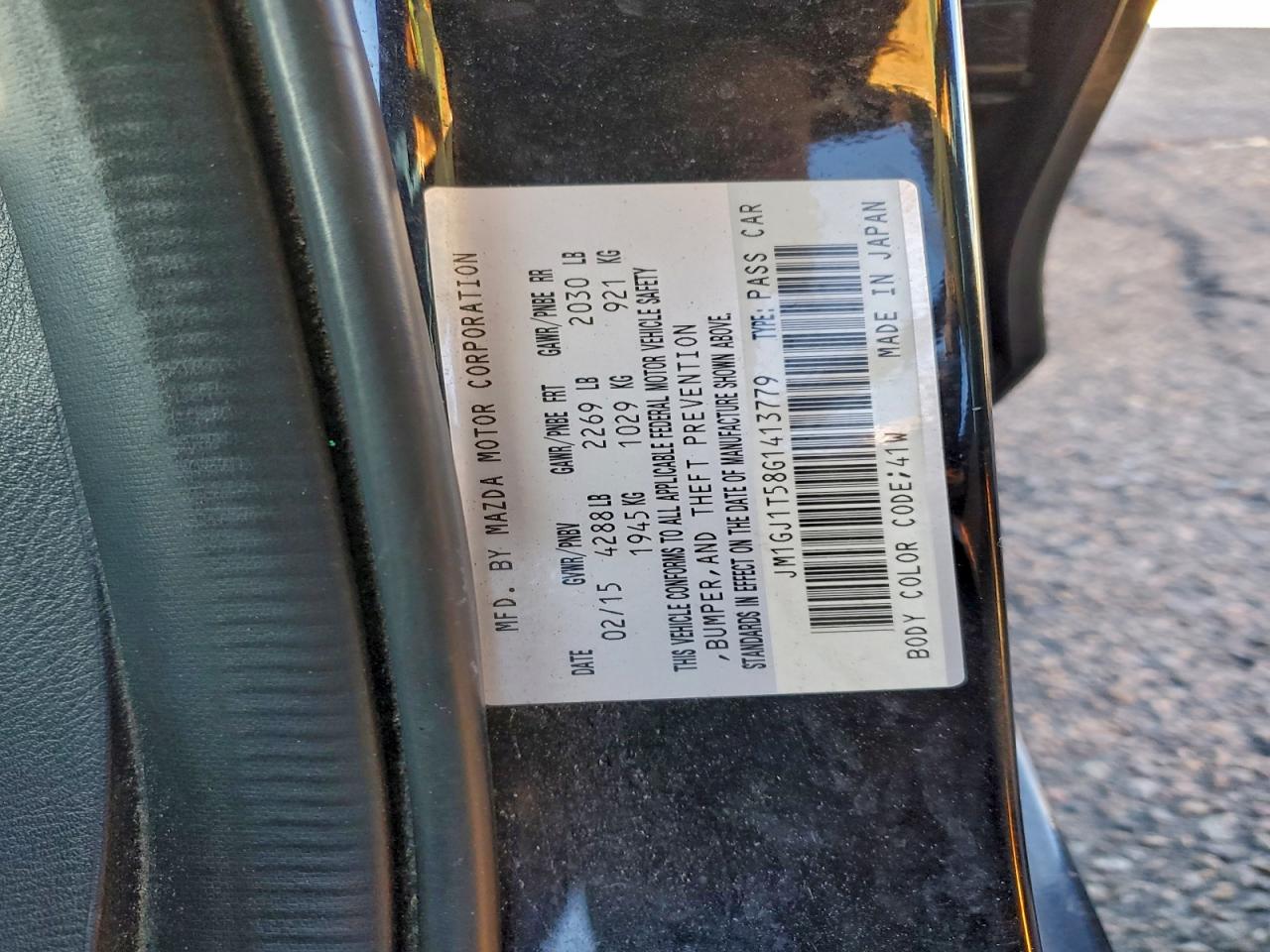 2016 Mazda 6 Touring VIN: JM1GJ1T58G1413779 Lot: 93982475