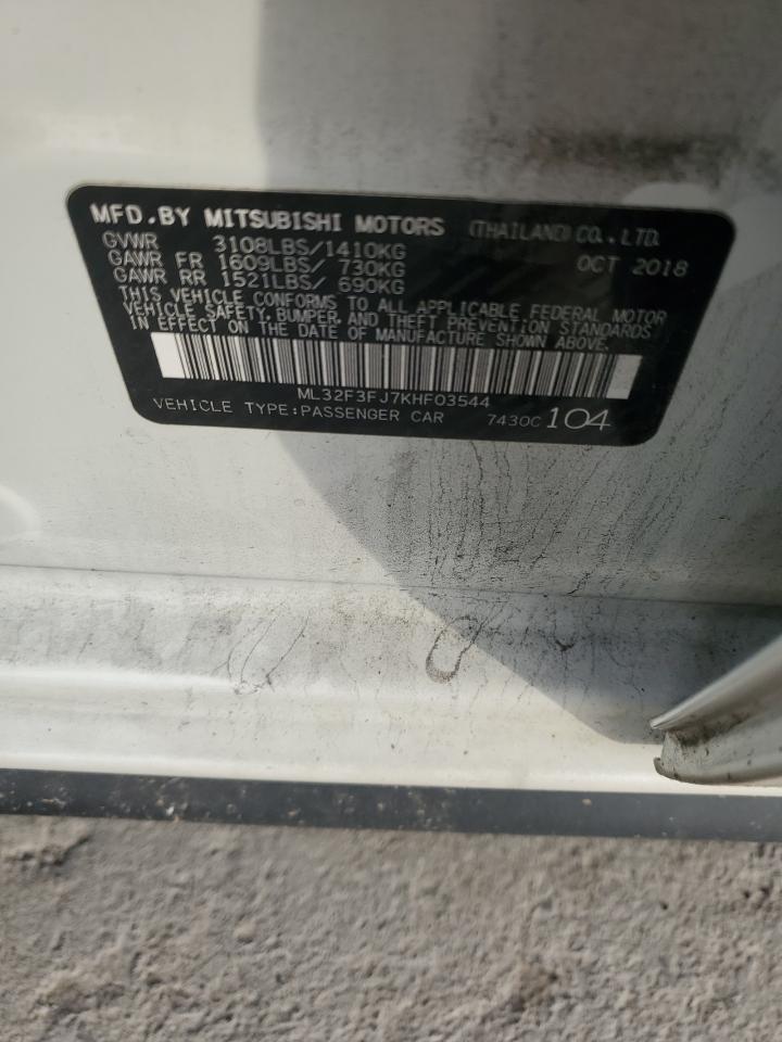 2019 Mitsubishi Mirage G4 Es VIN: ML32F3FJ7KHF03544 Lot: 92654785