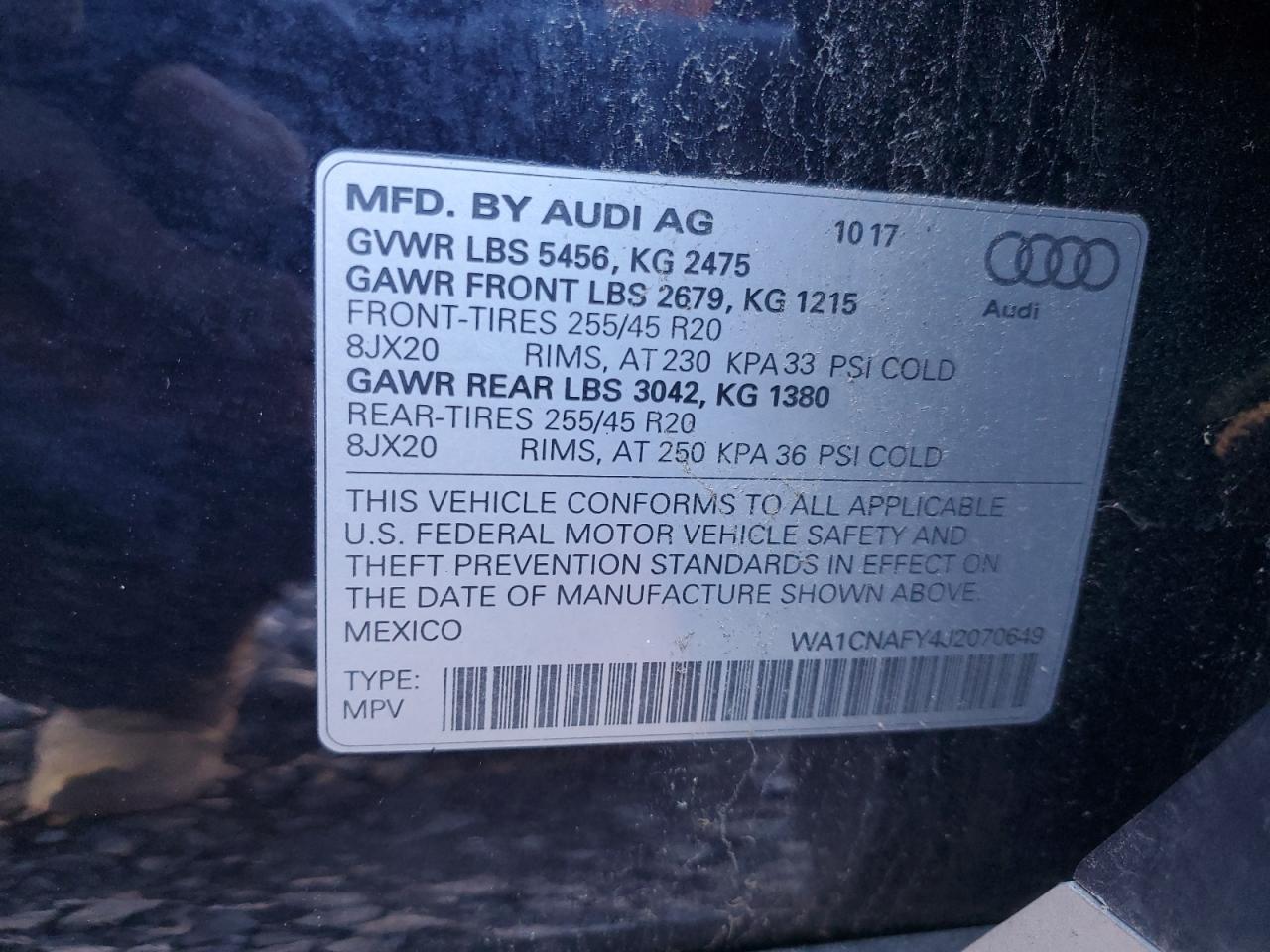 2018 Audi Q5 Prestige VIN: WA1CNAFY4J2070649 Lot: 91573705