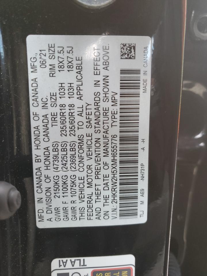 2021 Honda Cr-V Ex VIN: 2HKRW2H5XMH655776 Lot: 93127525