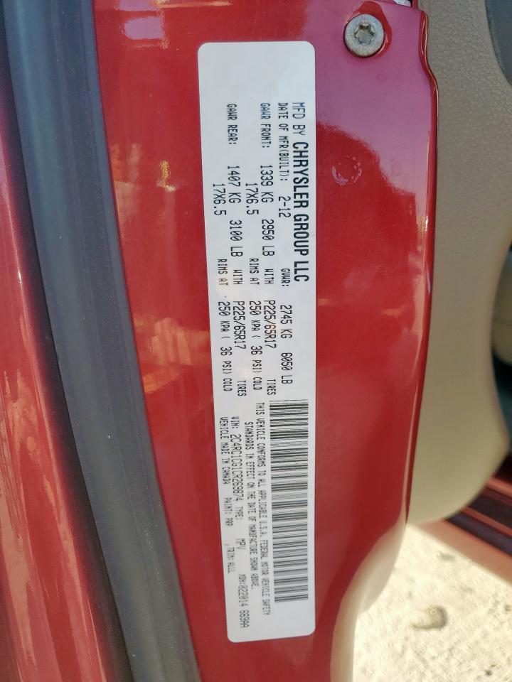 2012 Chrysler Town & Country Touring L VIN: 2C4RC1CG1CR269874 Lot: 93267625